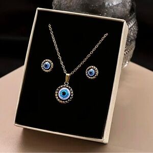 Stainless steel necklace and earrings